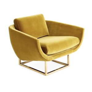 Velvet Tub Chair on base